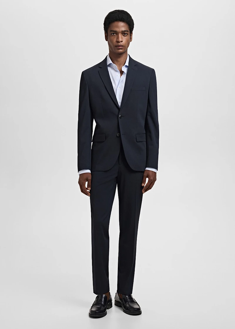 Stretch fabric super slim-fit suit trousers