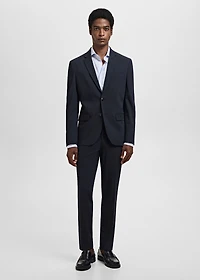 Stretch fabric super slim-fit suit trousers