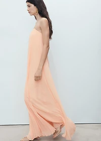 Strapless pleated dress