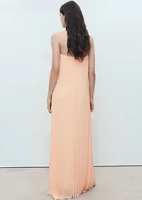 Strapless pleated dress