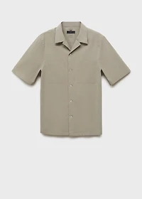 Shirt with pockets and bowling collar