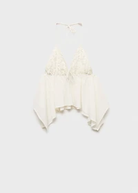 Halter top with ruffled detail