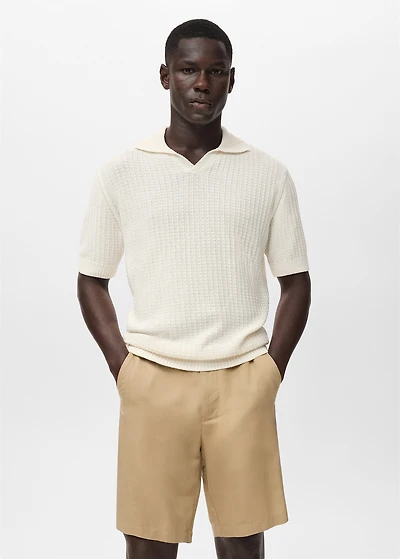 100% cotton knitted polo structure