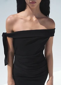 Strapless dress with bow detail