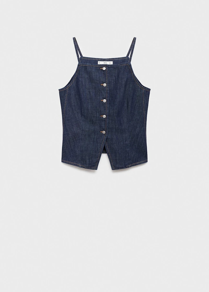 Buttoned denim top