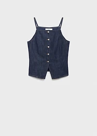 Buttoned denim top