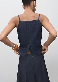 Buttoned denim top