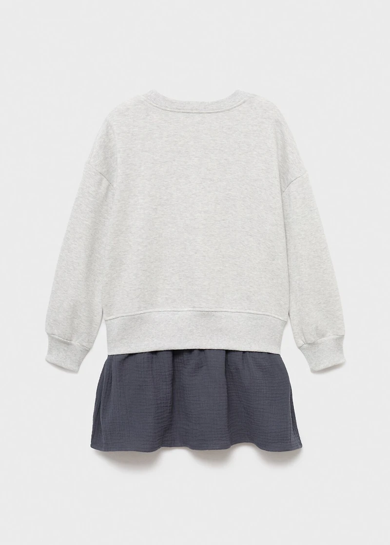 Combined sweatshirt dress