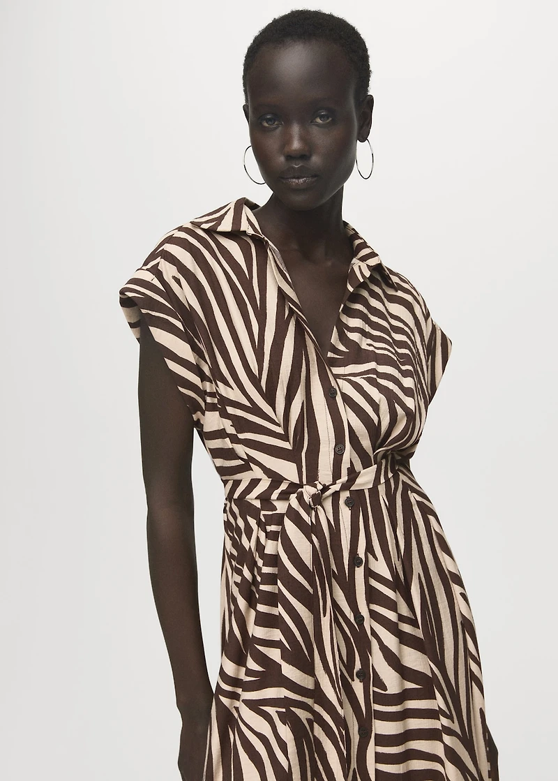 Printed shirt dress