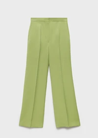 Straight-fit linen-blend suit pants