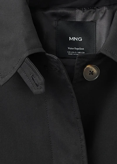 Short oversized trench coat with epaulettes