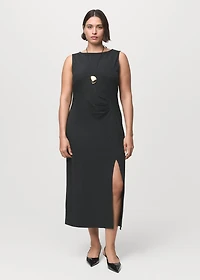 Cut-out ruched dress