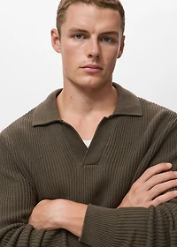 Structured cotton polo sweater