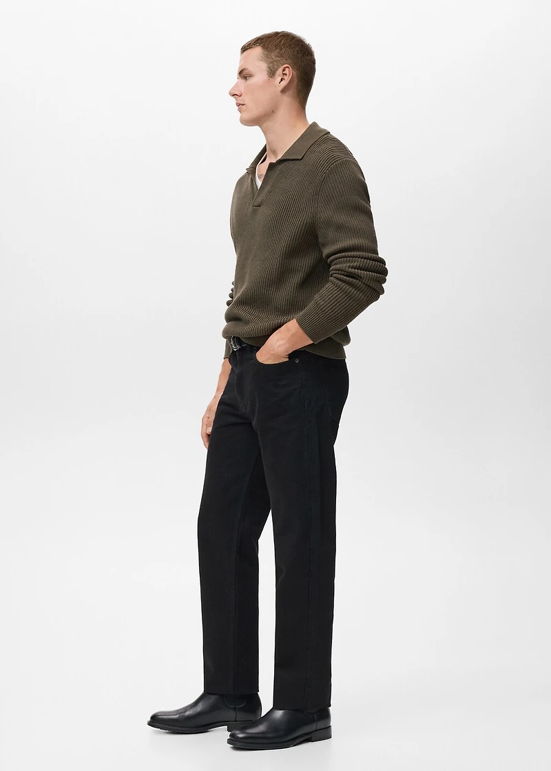Structured cotton polo sweater
