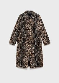Leopard-print long coat