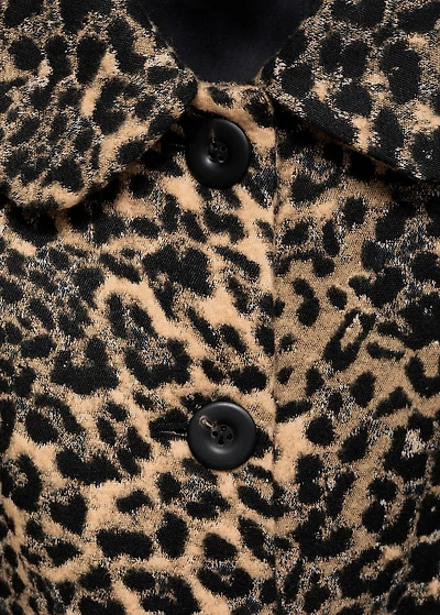Leopard-print long coat