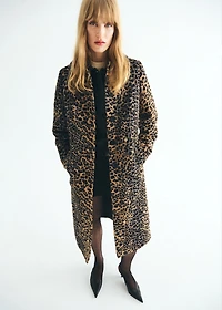 Leopard-print long coat