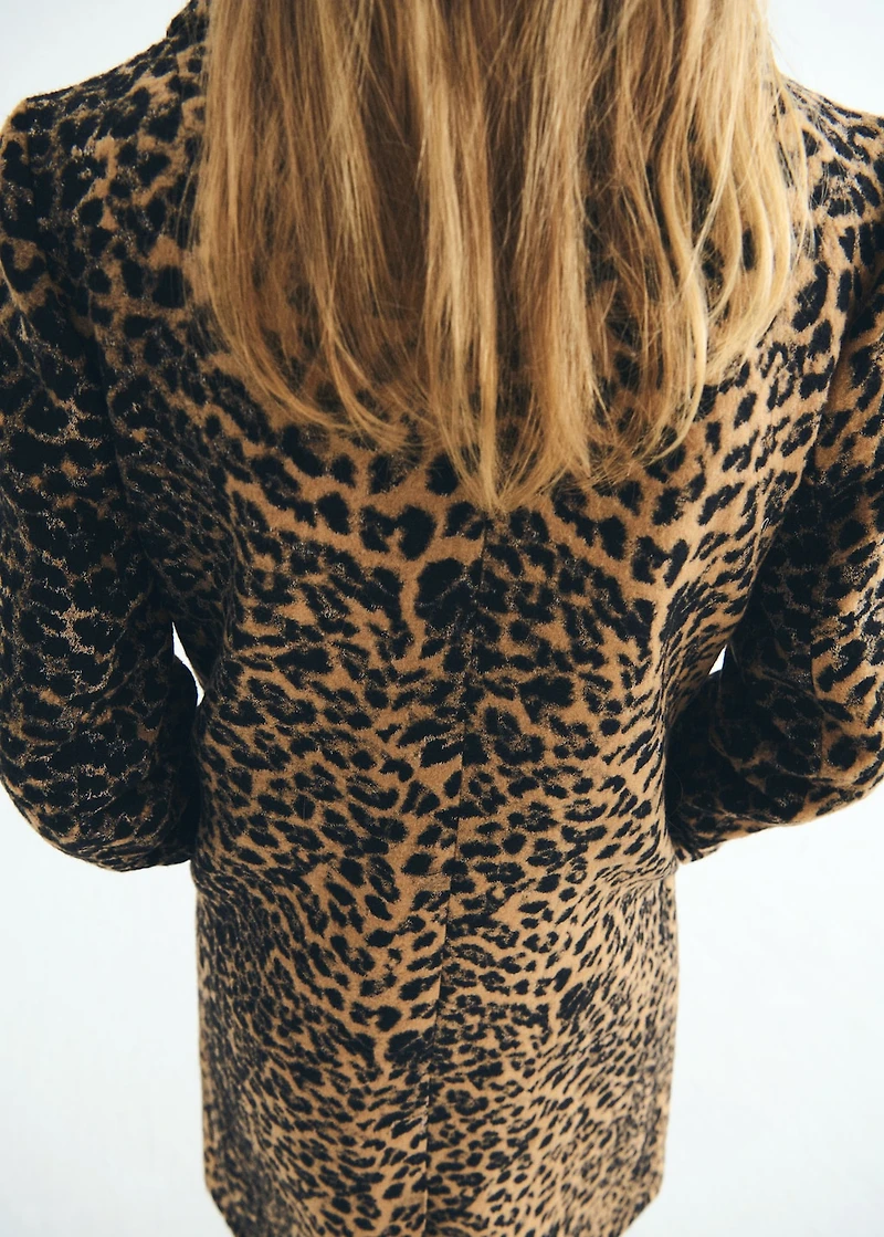 Leopard-print long coat