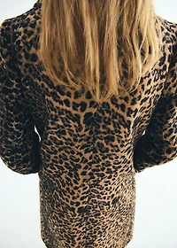 Leopard-print long coat
