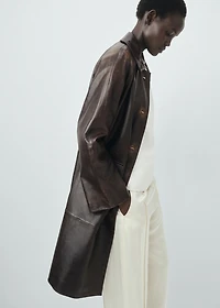 100% leather full-length coat