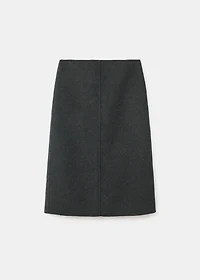 Wool midi-skirt with slit