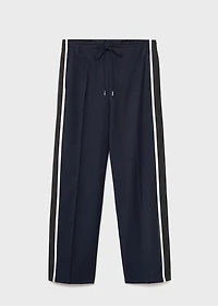 Contrast stripe straight pants