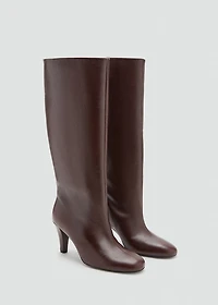 Heel leather boot