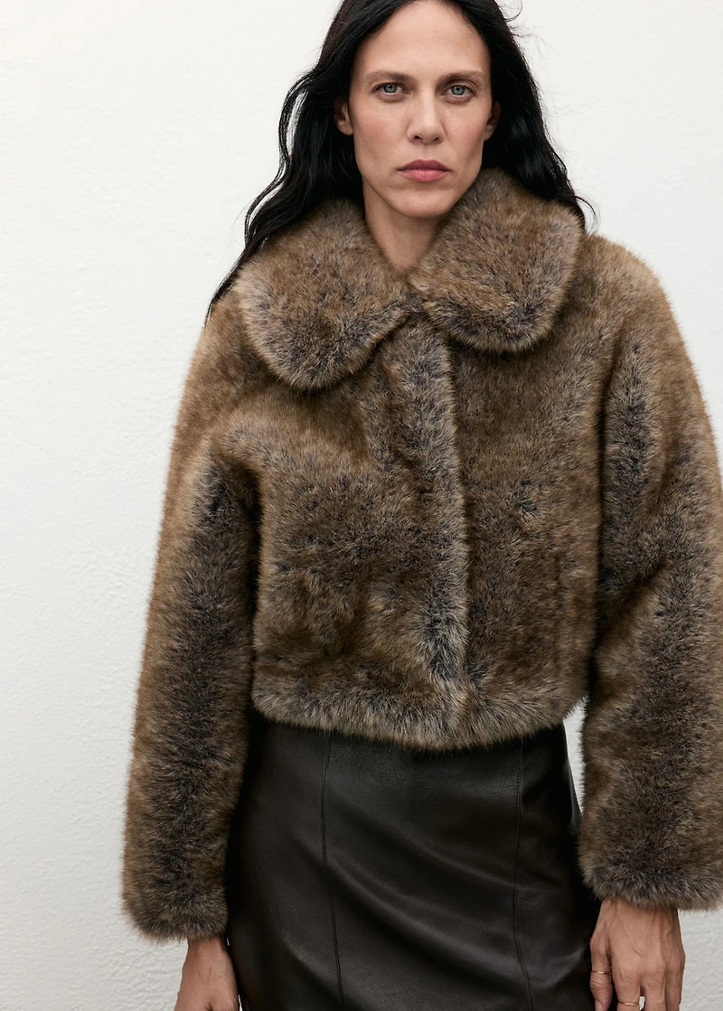 Faux-fur cropped jacket