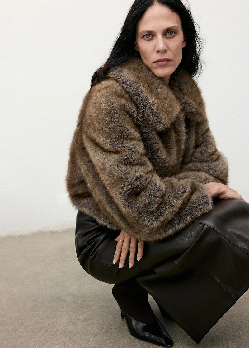 Faux-fur cropped jacket