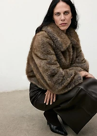 Faux-fur cropped jacket