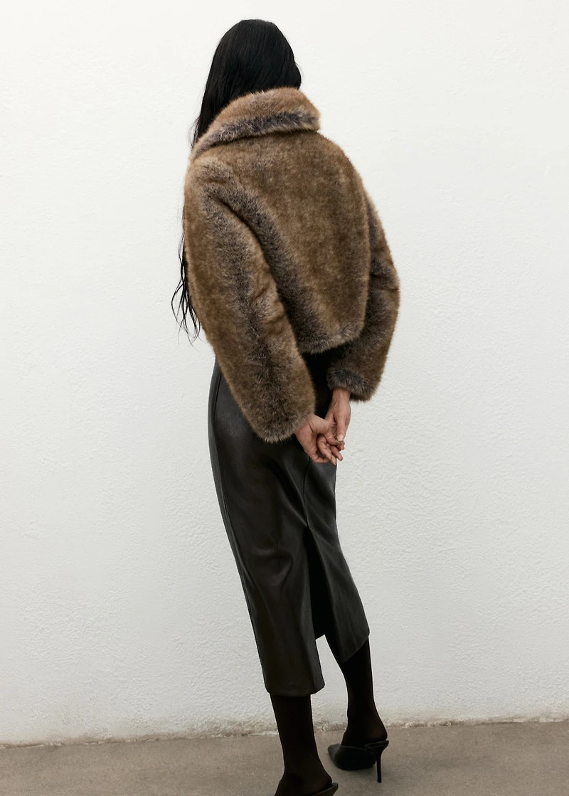 Faux-fur cropped jacket