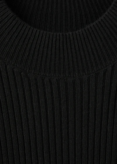 Ribbed knitted A-line dress