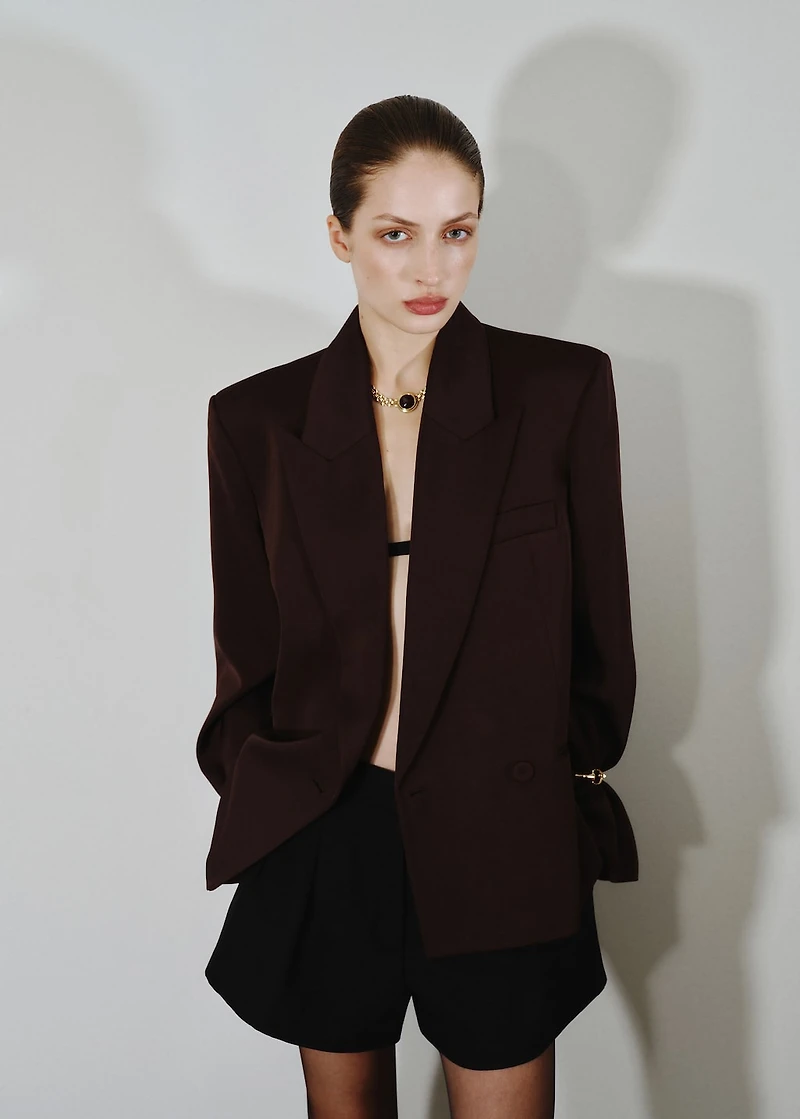 Pleated high-waist shorts