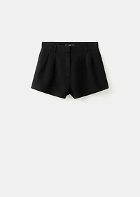 Pleated high-waist shorts