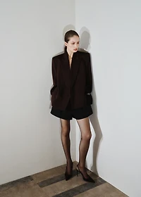 Pleated high-waist shorts