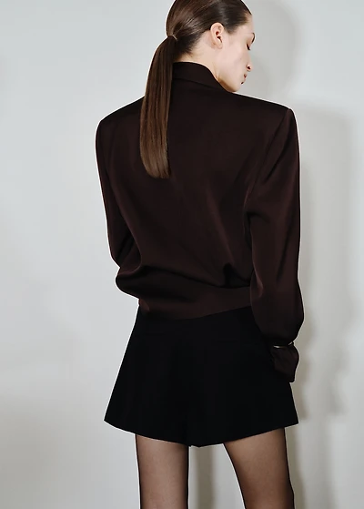 Pleated high-waist shorts