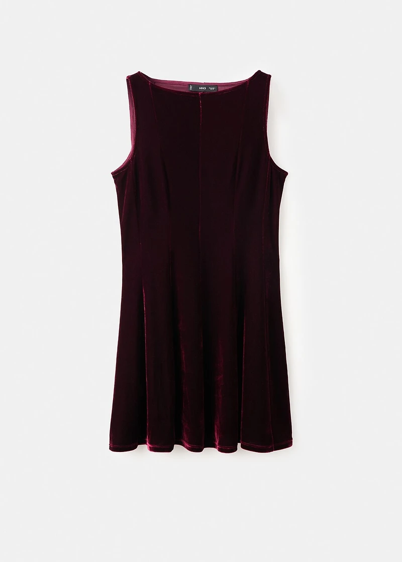 Velvet dress with seams