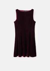 Velvet dress with seams