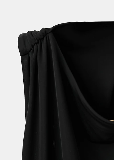 Draped dress with metallic detail