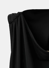 Draped dress with metallic detail