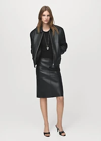 Leather bomber jacket