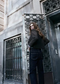 Flared jeans with drawstrings