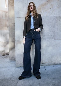 Flared jeans with drawstrings