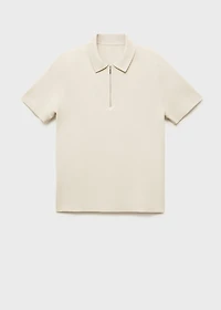 COOLMAX® fine-knit polo shirt with zipper