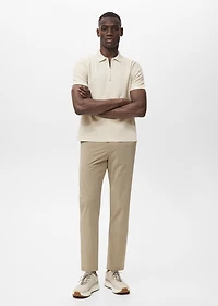 COOLMAX® fine-knit polo shirt with zipper