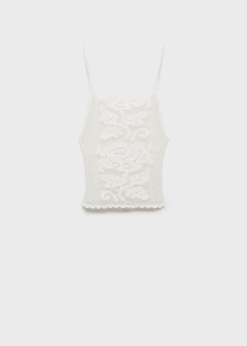 Open-back crochet top