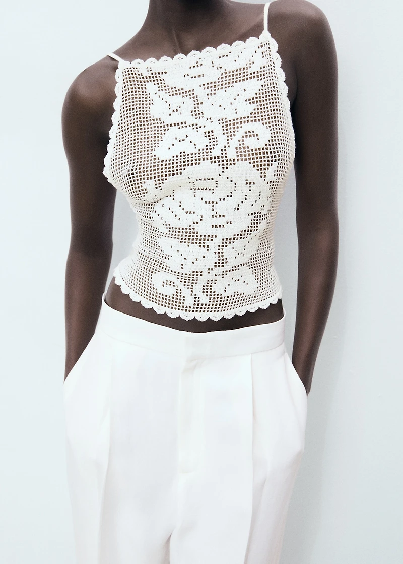 Open-back crochet top