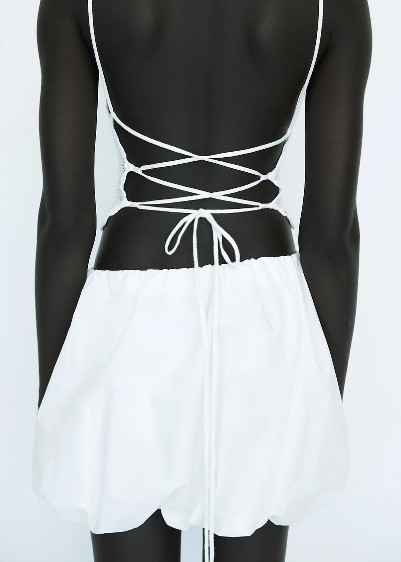 Open-back crochet top