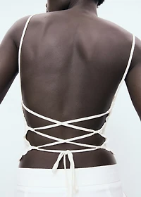 Open-back crochet top