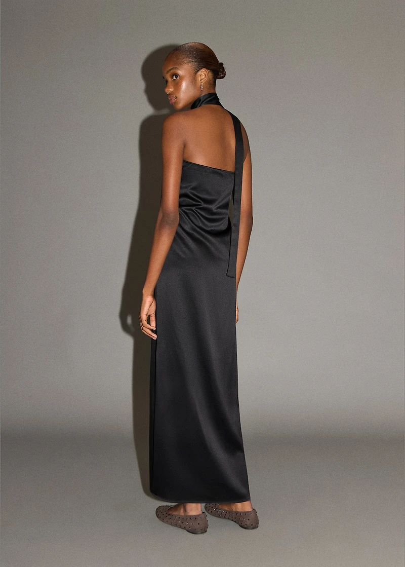 Midi-dress with waist tie